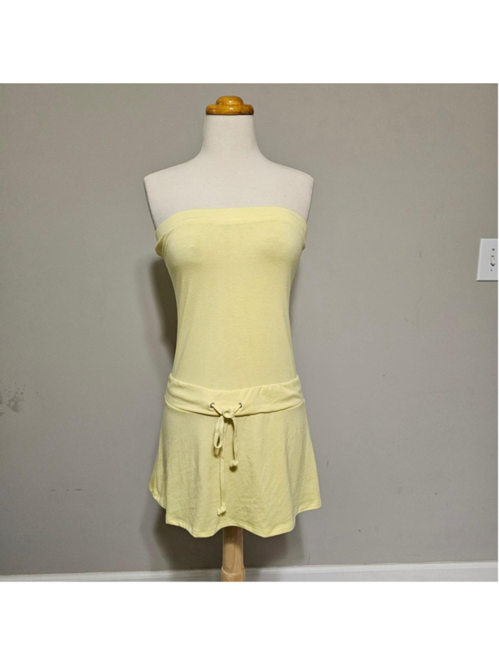 NWT Next Era Yellow Tube Dress Drawstring Waist Sz Medium